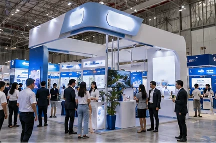 Hình minh họa nhóm hoạt động hội chợ, triển lãm & booth tại Việt Nam