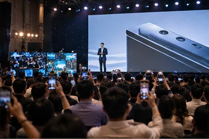 Hình minh họa tổ chức lễ ra mắt sản phẩm: thiết kế trải nghiệm, demo và khoảnh khắc reveal